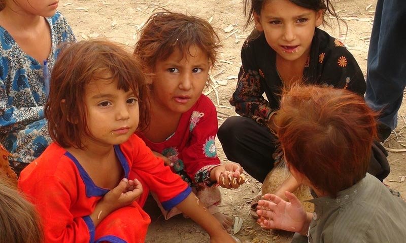 Children in a village in Dera Ismail Khan district, where Helping Aid Foundation runs its programmes