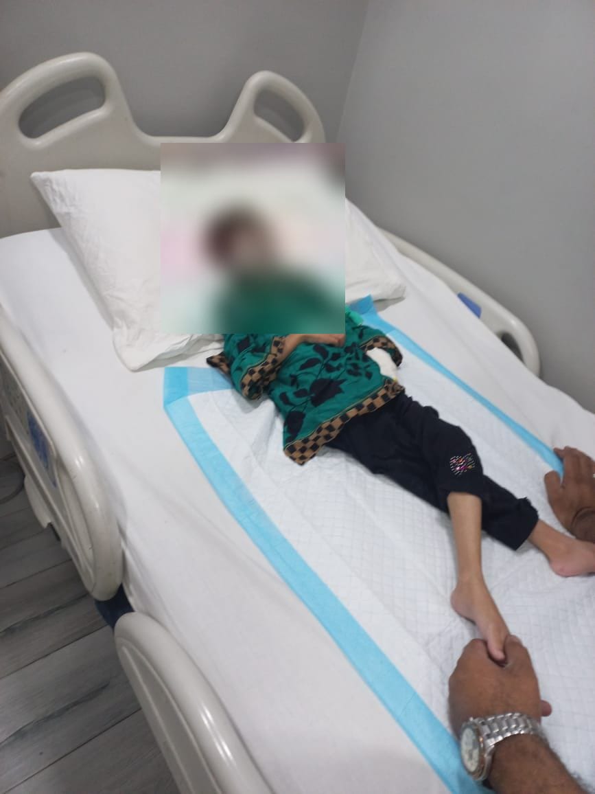A family member stays with the patient throughout treatment.