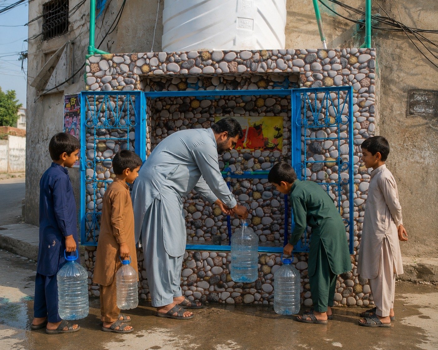 Clean water well providing safe drinking water